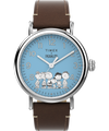 TW2V89800VQ Standard  40mm Peanuts Gang Blue Dial Silver-tone Case Brown Leather Strap primary image