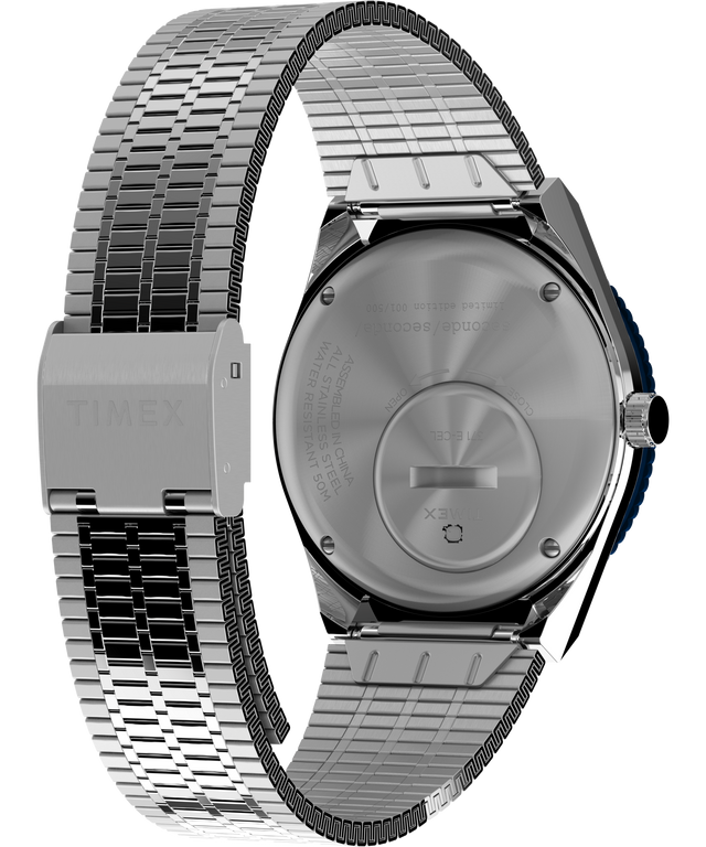 TW2V92100 Timex x seconde/seconde/ Episode #1 38mm Stainless Steel Bracelet Watch Caseback with Attachment Image