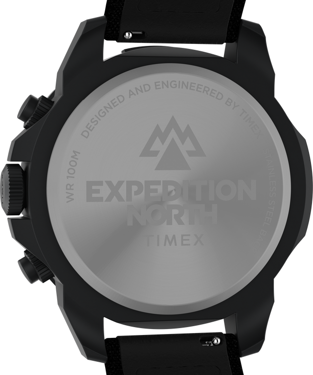 TW2W16000 Expedition North® Ridge Chronograph 42mm Eco-Friendly Leather Strap Watch Caseback Image