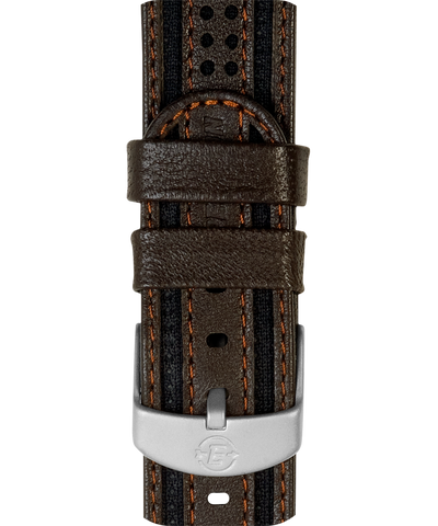 18mm Fabric with Leather Strap in Brown