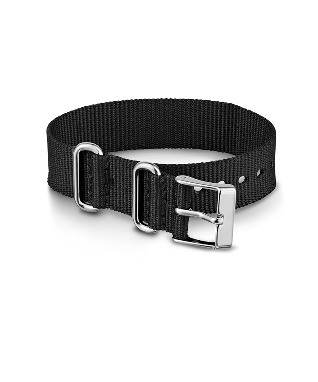 16mm Fabric Slip-Thru Single Layer Strap in Black