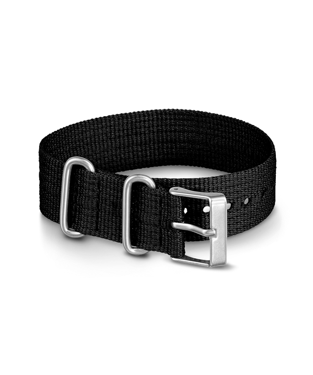 20mm Fabric Slip-Thru Single Layer Strap in Black