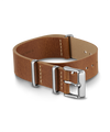 20mm Leather Slip-Thru Double Layer Strap in Brown