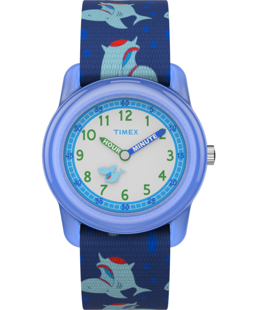 TW7C135009J TIMEX TIME MACHINES® 29mm Blue Shark Elastic Fabric Kids Watch primary image
