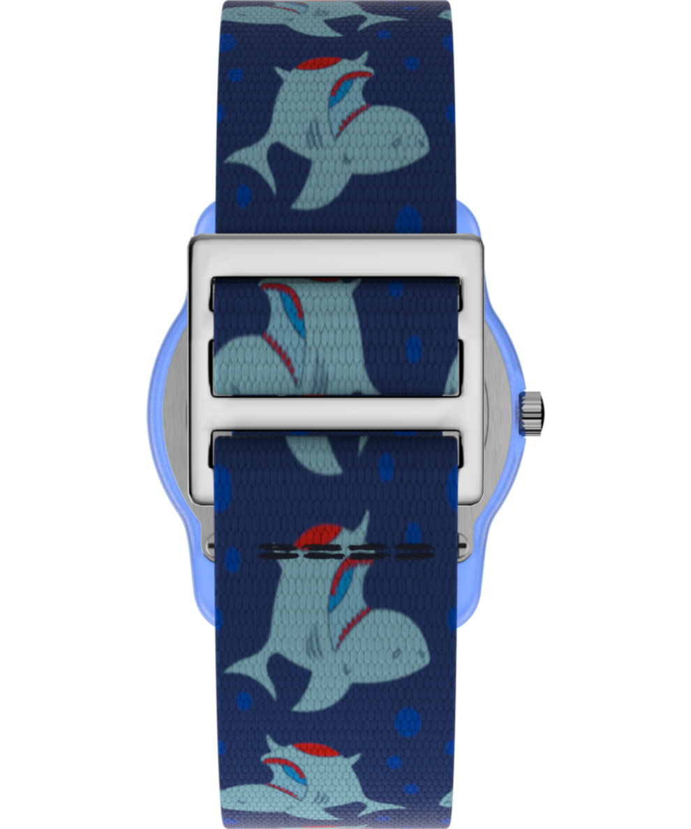 TW7C135009J TIMEX TIME MACHINES® 29mm Blue Shark Elastic Fabric Kids Watch strap image
