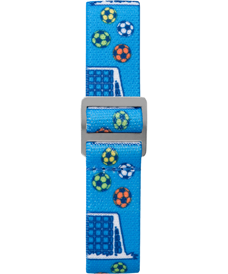 TW7C16500XY TIMEX TIME MACHINES® 29mm Blue Soccer Elastic Fabric Kids Watch strap image
