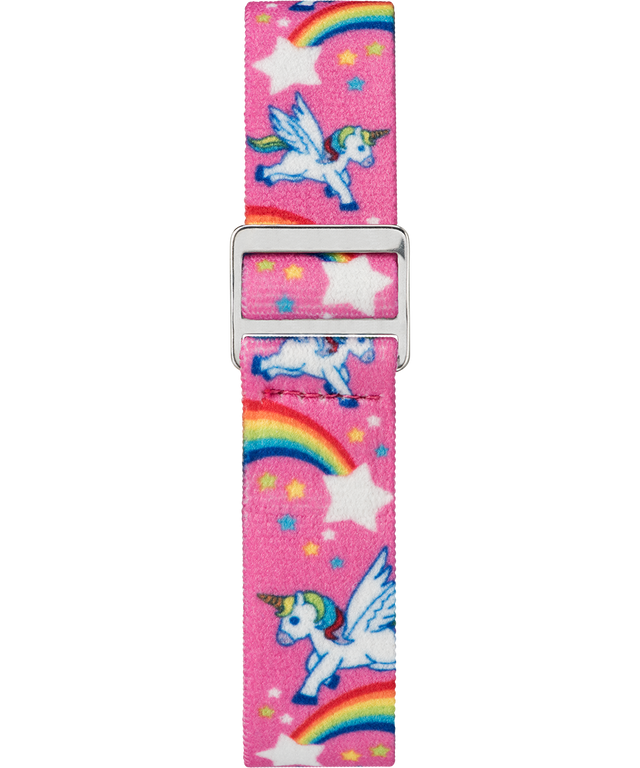 TW7C25500XY TIMEX TIME MACHINES® 29mm Rainbow Unicorn Pink Elastic Fabric Kids Watch strap image