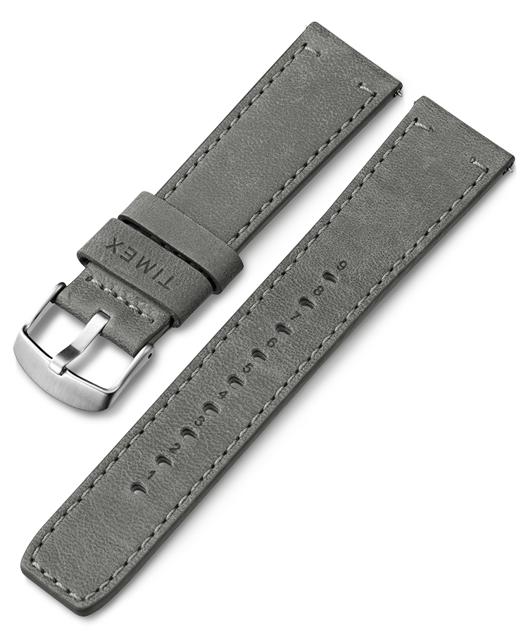 22mm Quick Release Leather Strap in Gray