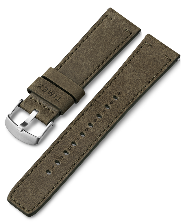 22mm Quick Release Leather Strap in Green