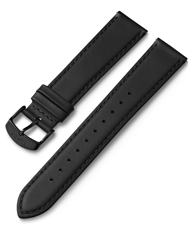 20mm Quick Release Leather Strap in Black
