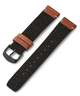 20mm Fabric Strap with Leather Accents in Black