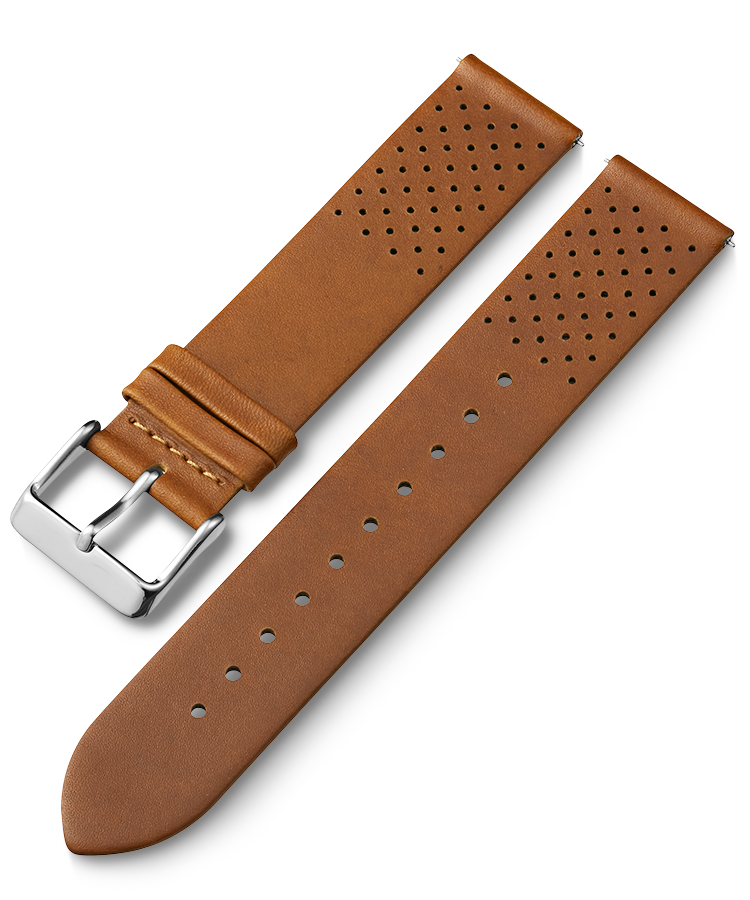 20mm Quick Release Matte Leather Strap in Tan