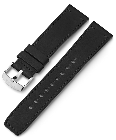 22mm Quick Release Leather Strap in Black
