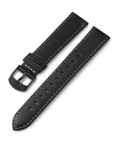 18mm Leather Strap in Black