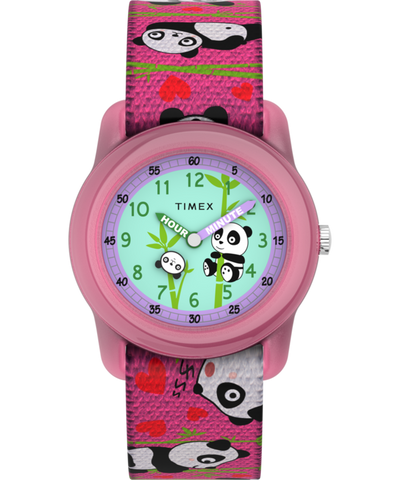 TW7C77100XY TIMEX TIME MACHINES® 29mm Pink Panda Elastic Fabric Kids Watch primary image