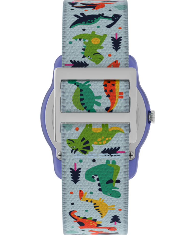 TW7C77300XY TIMEX TIME MACHINES® 29mm Purple Dinosaur Elastic Fabric Kids Watch strap image