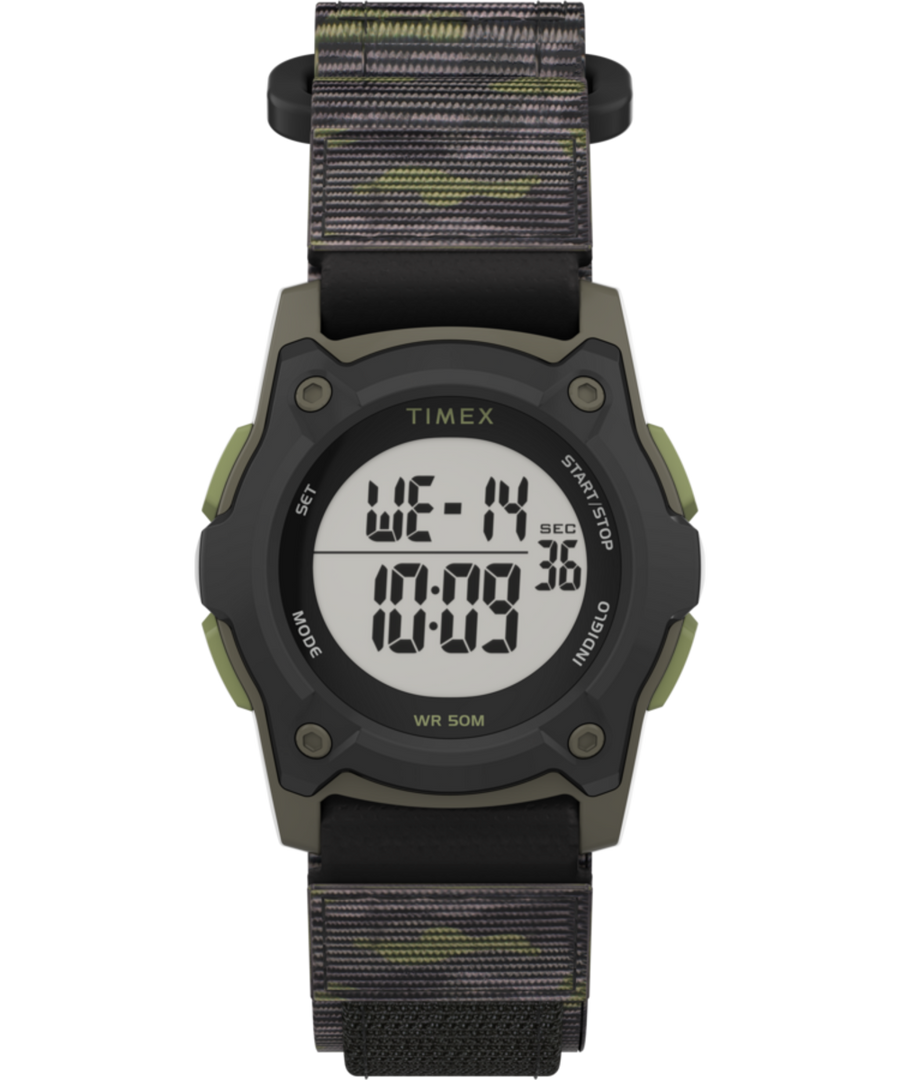 TW7C77500XY TIMEX TIME MACHINES® 35mm Green/Brown Camo Fast Wrap® Kids Digital Watch primary image