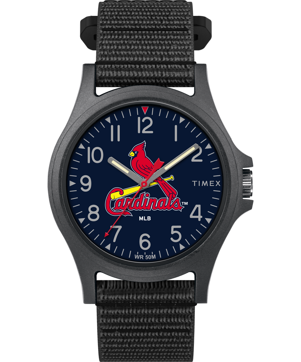 Women's St. Louis Cardinals Black Silicone Strap Wristwatch
