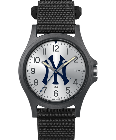 Black New York Yankees Leather Apple Watch Band